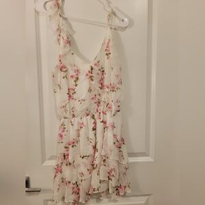Karina Grimaldi Pink and Cream Floral Dress Sz Small